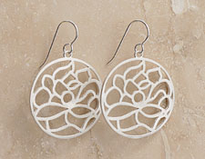 Lotus Flower Earrings in Silver Julia Failey Jewelry